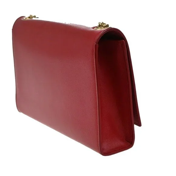 SAINT LAURENT YSL Logo 2Way Chain Shoulder Clutch Bag Red GHW Italy 22RF821 - Picture 4 of 16